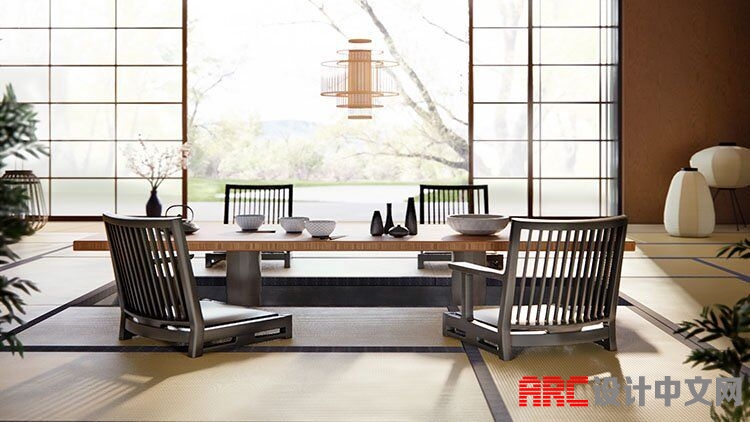 Japanese Living Room Rendering of Low Table and Chairs.jpg